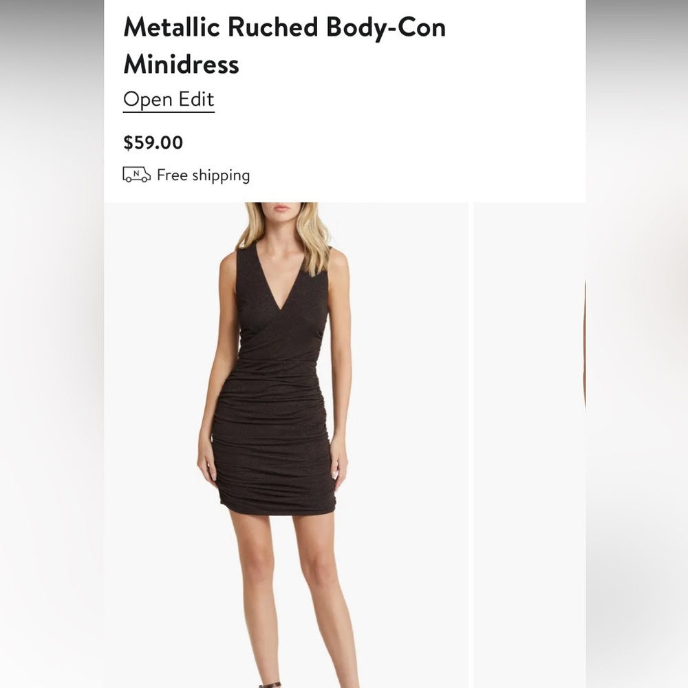 Metallic Ruched Body-Con
Minidress
Open Edit
